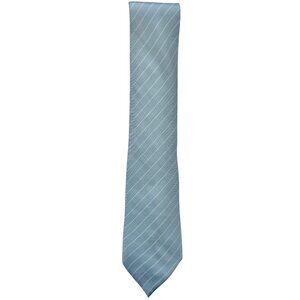 Hermès Paris 100% Silk Tie – Baby Blue & White Stripe